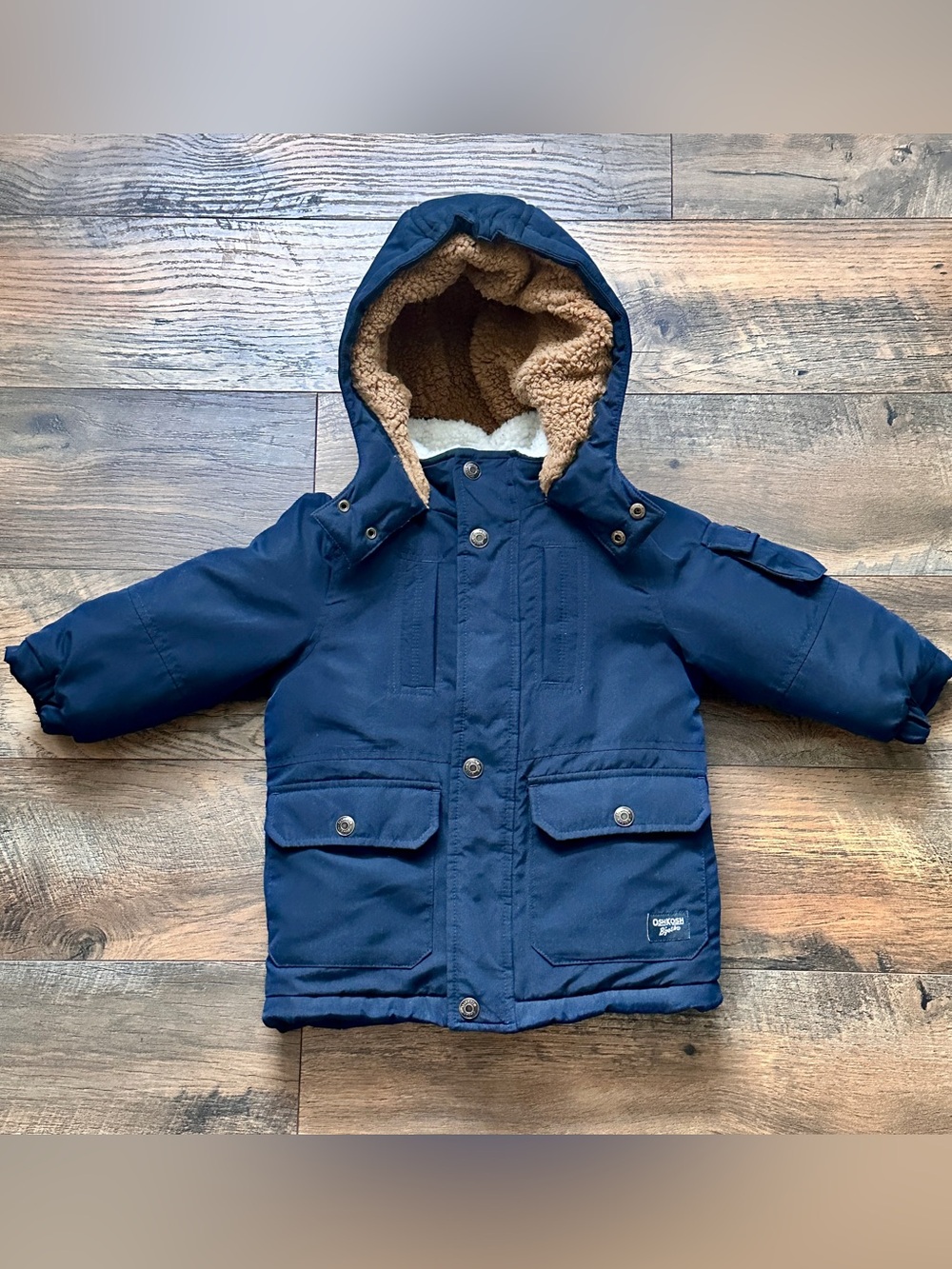 OshKosh B'gosh Navy Hooded Sherpa Parka Coat